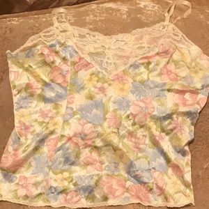 🌸2 for $15🌸 Flowered Vintage Lingerie Style Top Sz L